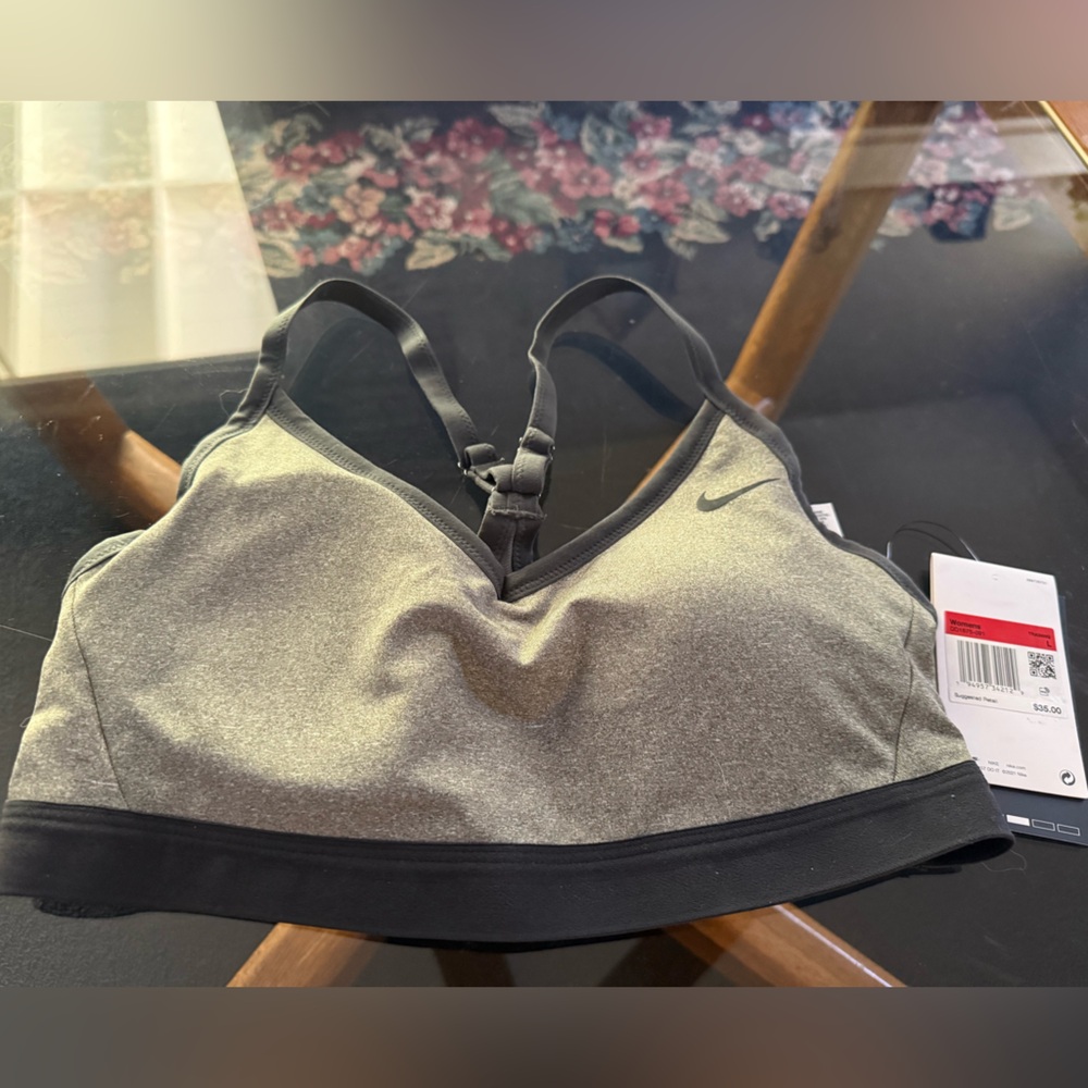 Nike Gray and Black Sports Bra